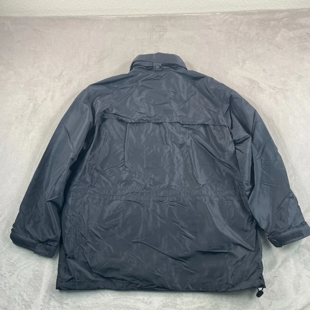 Polo Ralph Lauren Rain Coat Jacket Men 2XL Black Foldable Hood Full‎ Zip Vented